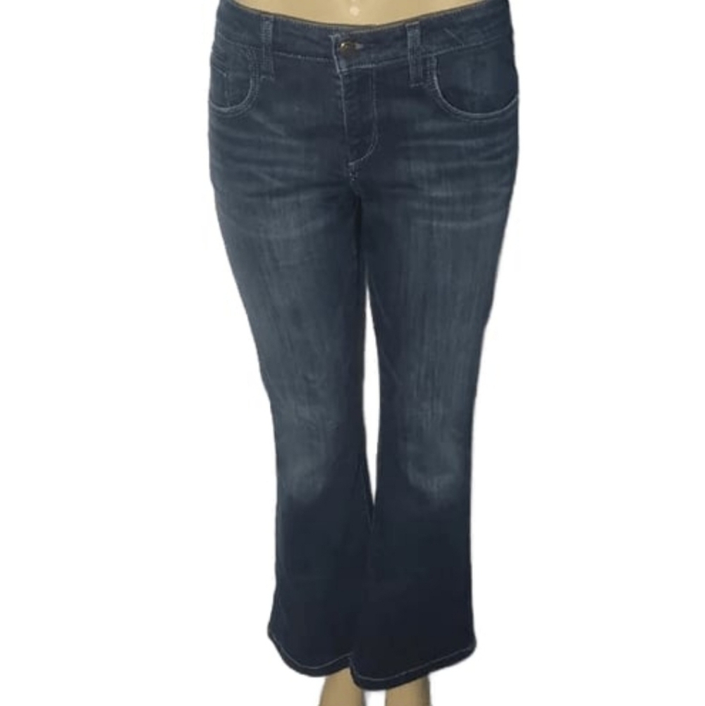 Pilcro And The Letterpress Dark Blue Flare Jeans Size 31p